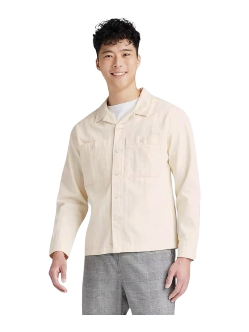 Original Use Cream Textured Shirt XL NWT Utility Button Up Orig $35